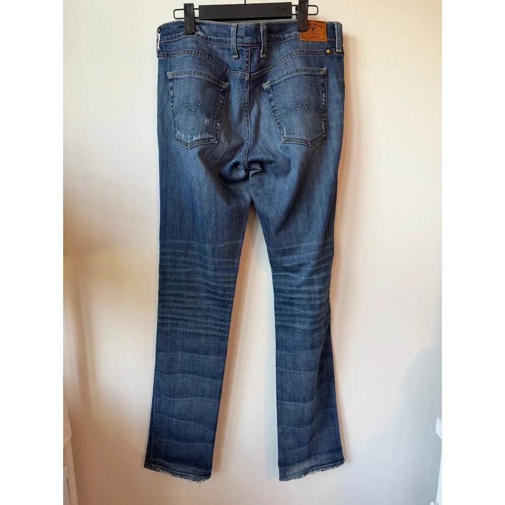 Lucky Brand Sweet N Straight Distressed Blue Jeans Size 6 28 Medium Wash